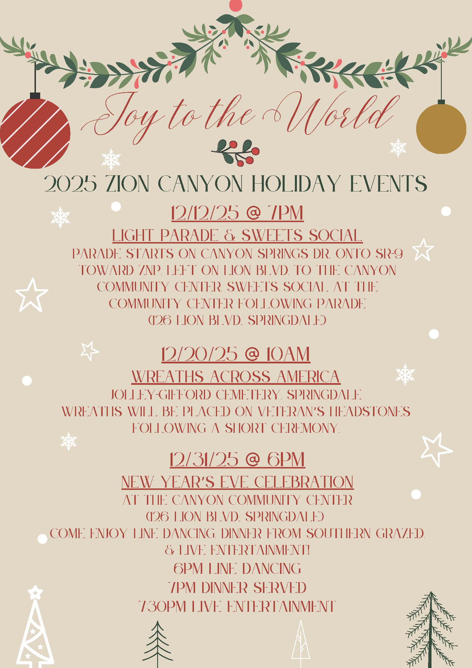 2025 Joy to the World Events